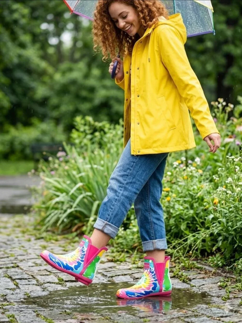 London Fog Piccadilly Rain Boot Chelsea Gusset Pull On Rainbow Size 9M
